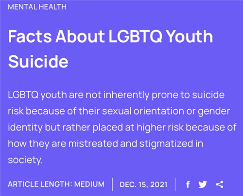 Facts about LGBTQ Youth Suicide